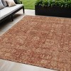 Orange Copper And Terra Cotta Oriental Washable Indoor Outdoor Area Rug - 2 of 4