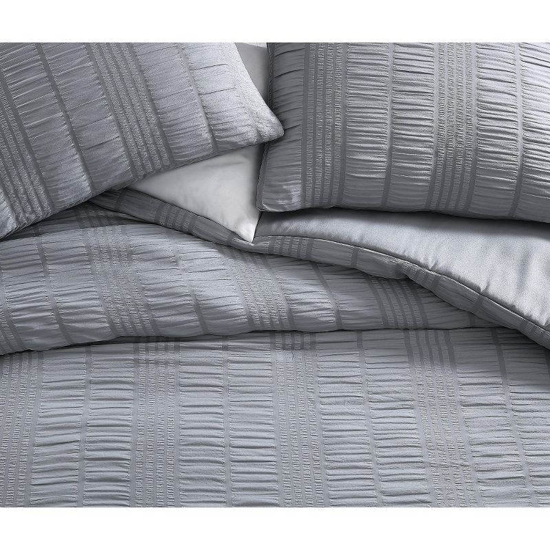 Kate Aurora Modern Accents Jodi Ruffled Embossed 3 Piece Comforter & Pillow Shams Set, 5 of 9
