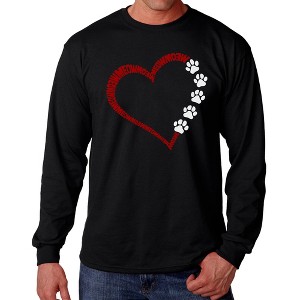 LA Pop Art Meow Heart - Men's Word Art Long Sleeve T-Shirt - 1 of 4