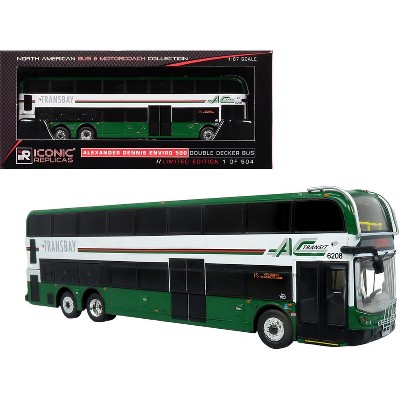 Alexander Dennis Enviro 500 Double Decker Bus "AC Transit / Transbay" Green and White 1/87 (HO) Diecast Model by Iconic Replicas