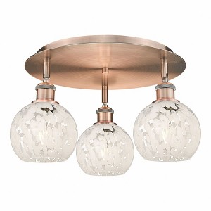 White Mouchette - 3 Light Flush Mount In Modern Style-9 Inches Tall and 17.75 Inches Wide - 1 of 1
