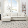 100"W Modern L-Shaped Sectional Sofa, 4 Seat Suede Velvet Couch Set with Free Pillows and Ottoman - ModernLuxe - image 2 of 4