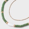 Fish Charm and Beaded Quartz Multi-Strand Necklace - Universal Thread™ Gold/Green - 4 of 4