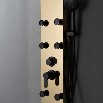 Black Gold 60.55'' Shower Panel with Adjustable Shower Head