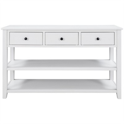 COWLOWN Console Table with 3 Drawers & 2 Shelves, Solid Frame for Living Room & Entryway