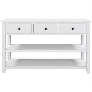 COWLOWN Console Table with 3 Drawers & 2 Shelves, Solid Frame for Living Room & Entryway - 1 of 4