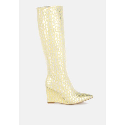Bar Zone Tear Shaped Faux Leather Women Boots