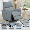 Swivel Rocking Recliner Glider,Deep PU Leather Seat & High Backrest for Nursery, Living Room, Bedroom & Home Theater - 3 of 4