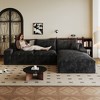 MAYEERTY 106" Modular Sofa Black - 106" Black Modular, Corduroy, No Assembly, Fits Bedroom/Apartment - 4 of 4