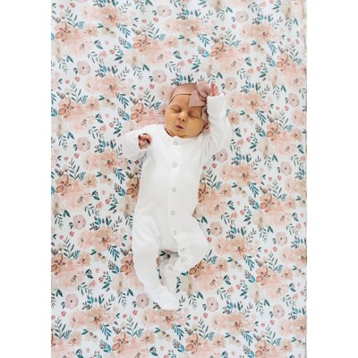 Autumn Floral Jersey Knit Toddler Crib Sheet in Black