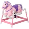 Qaba Spring Rocking Horse, Kids Ride on Horse, Plush Horse Ride-on with Sounds, Foot Stirrups, Saddle & Reins - 4 of 4