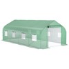 NicBex 20'x10'x7' Walk-in Tunnel Greenhouse with Roll-up Windows and Zippered Door, PE Cover for Growing Flowers, Herbs, Vegetables, Dark Green - 2 of 4