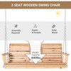 SEVOBAL Patio Swings 3-Seater Wooden Porch Swing with Folding Table and Cup Holders for Outdoor Patio Garden, Yellow, 54.75"*26"*6.75" - 4 of 4