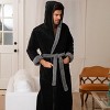 ADR Men's Robe, Plush Fleece Hooded Bathrobe Man, Long Warm Cozy Bath Robe Man - 4 of 4