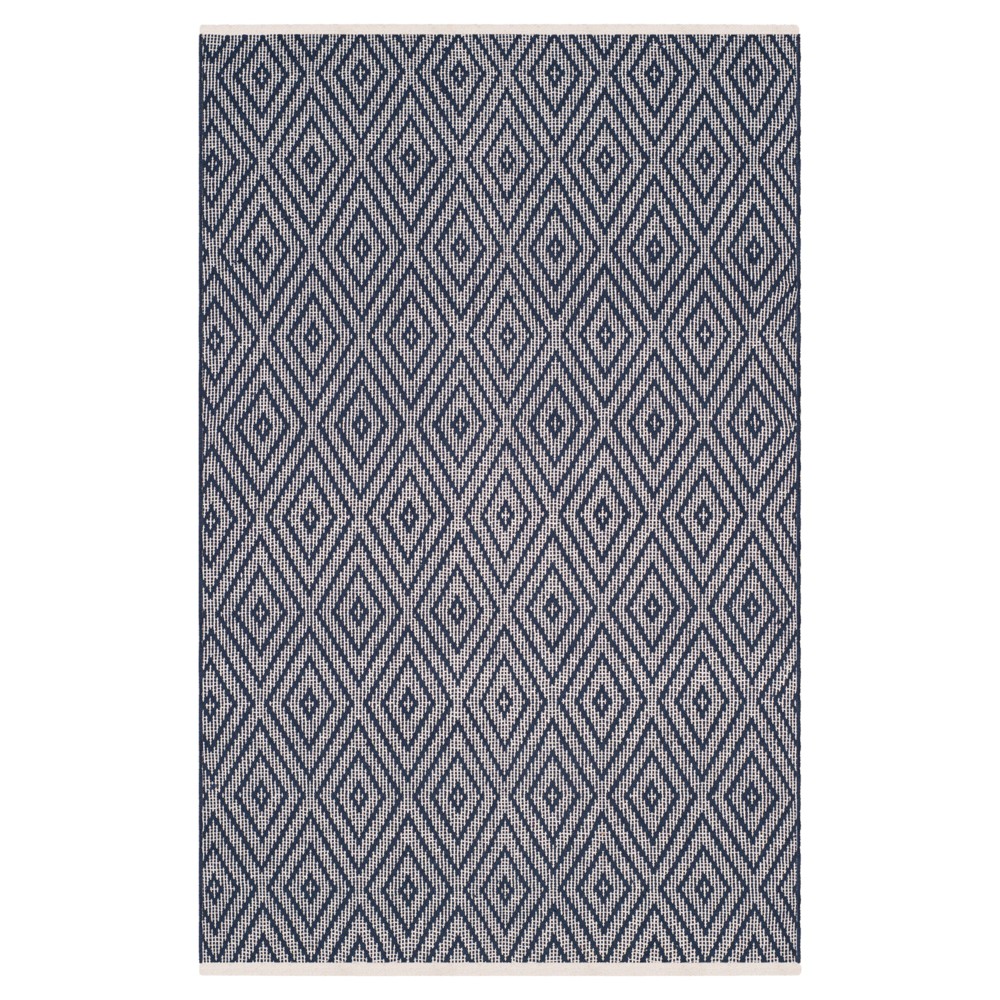 Navy/Ivory Diamond Flatweave Woven Accent Rug 3'x5' - Safavieh