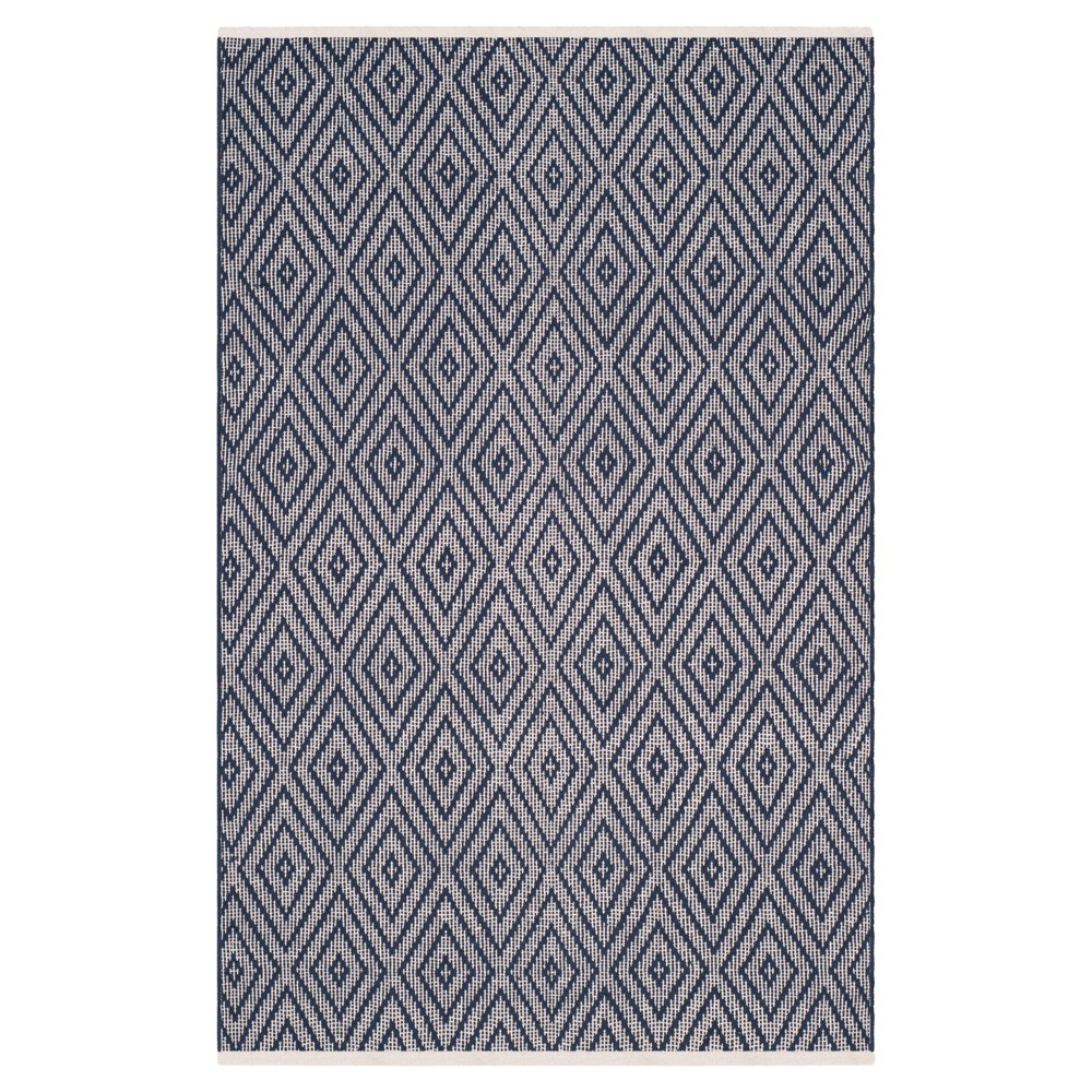 Navy/Ivory Diamond Flatweave Woven Accent Rug 3'x5' - Safavieh