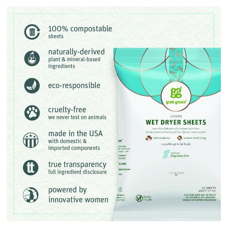 Grab Green Wet Dryer Sheets, 3 of 6
