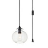 Elegant Lighting Destry 1 Light Black plug-in Pendant With Clear Glass - 3 of 4