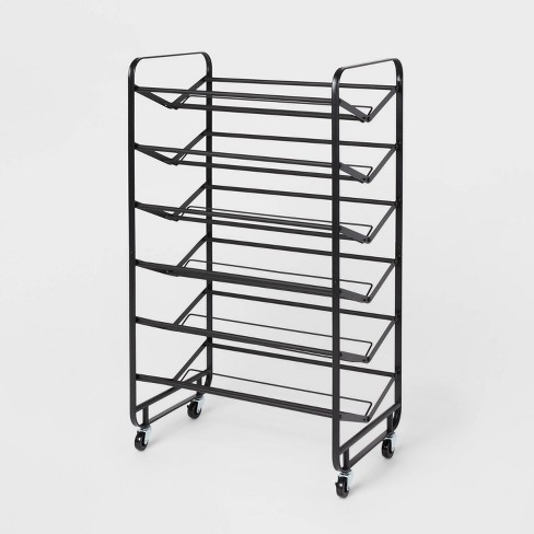 6 Tier Metal Rolling Shoe Rack Brightroom