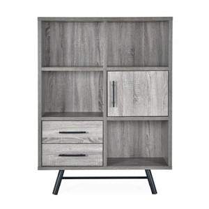 Hulbert Modern Industrial 6 Shelf Multi Functional Cabinet - Christopher Knight Home - 1 of 4
