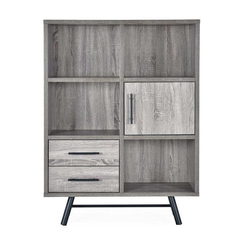 Hulbert Modern Industrial 6 Shelf Multi Functional Cabinet - Christopher Knight Home, 1 of 12