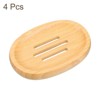 Unique Bargains Natural Bamboo Self-Draining Smooth Bathroom Soap Dish - 3 of 4