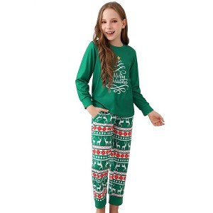 Christmas Pajamas for Family Kids Christmas Pjs Matching Sets for Kids Holiday Xmas Sleepwear Set - 1 of 4