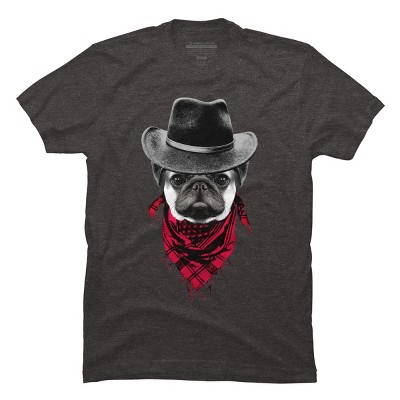 Men's Design By Humans Cowboy Pug By clingcling T-Shirt