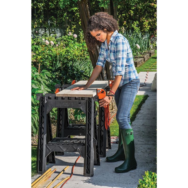 Worx WX065 Clamping Sawhorses, pair with 2 clamps, 6 of 10