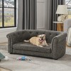 Lyngins Button-Tufted Linen Pet Sofa, Dog Sofa Bed with Arc-Shaped Backrest and Armrests, Cat Bed, Dog Bed for Couch - 2 of 4