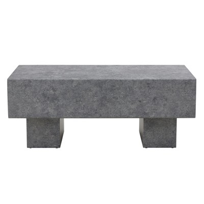 FONTOI Coffee Table with Texture Sticker, Side Table with Spacious Top, Easy to Clean, Gray, 21.6"*17.2"*43.3"