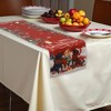 Unique Bargains Christmas Table Runner Three Puppies Polyester Red Green 71x14 Inch 1 Pc - 2 of 4