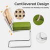 COWLOWN Green 2 Piece Mid - Century Modern Rattan Set - Metal Chrome Legs, Armless Cane Back, Upholstered Seats Perfect for Kitchen and Dining Room - 2 of 4