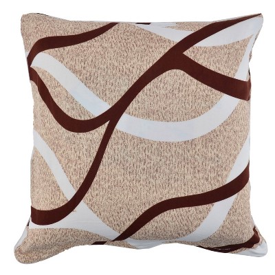 1 Pc Square 18"x18"  Polyester Zipper Decorative Pillow Cover Brown  - PiccoCasa