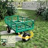 Mr Ironstone Steel Garden Cart, 900 lbs Heavy Duty Garden Wagon, 270 U-Turn Utility Metal Wagon with Removable Sides and 10" Pneumatic Tires - 3 of 4