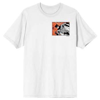 Batmanga Batman & Robin Comic Art Logo Crew Neck Short Sleeve White Men's T-shirt