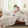 Bedsure | 3/4 Pcs Pinch Pleat Bed Solid Comforter &  Pillowcases Bedding Set - 3 of 4