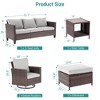 Sonkuki 6-Piece Patio Conversation Set with Swivel Rocking Chair and Side Table, Navy Blue Cushion - 3 of 4