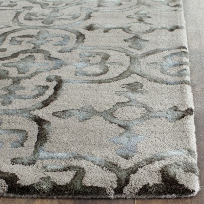 Grey Charcoal 2' x 3' Hand-Tufted Wool Area Rug