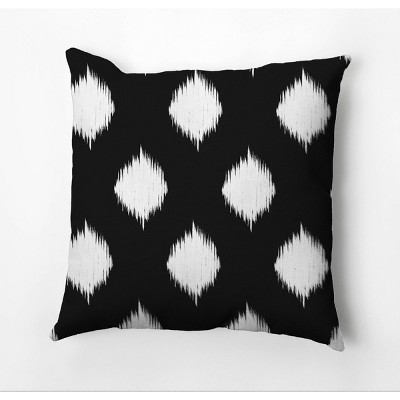 18"x18" Ikat Lattice Square Throw Pillow Black - e by design