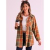 INSPIRE CHIC Women's Vintage Plaid Flannel Long Sleeve Button Down Collar With Pocket Casual Shirts - 2 of 4