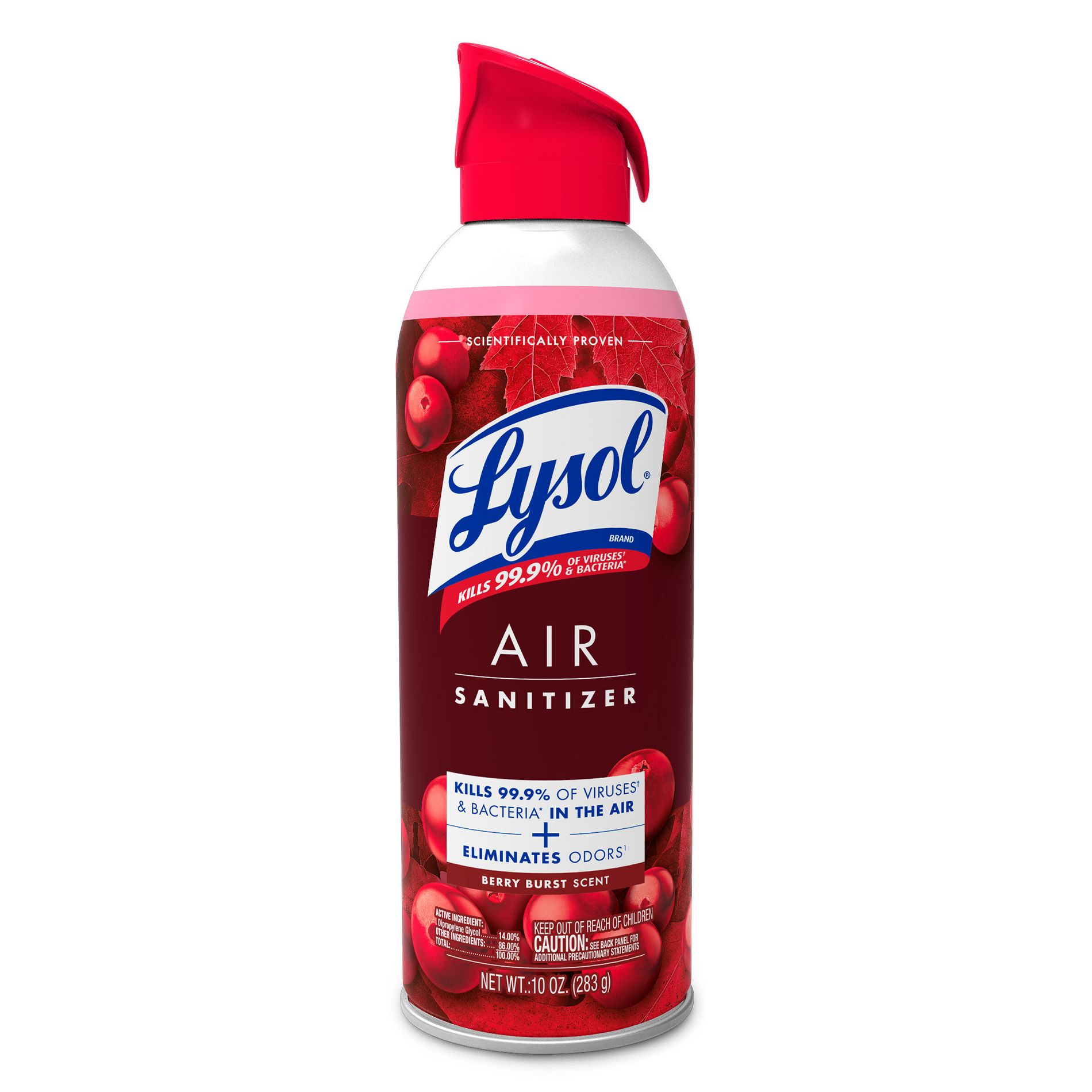 Lysol Aerosol Air Sanitizer - Berry Burst - 10oz: Multipurpose, Multi-Surface