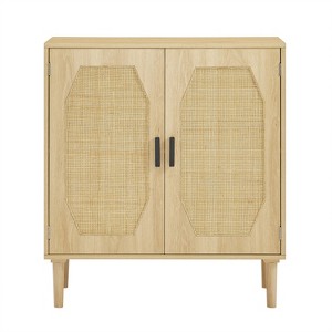Vynxaria Natural  with rattan drawers Decorative Storage Cabinet with Rattan Doors - 1 of 4