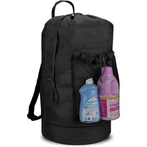 Backpack Laundry Bag, Laundry Backpack with Shoulder Straps and Mesh Pocket Durable Nylon - 1 of 4