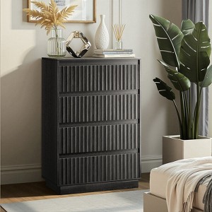 KOLIGEY 5-Drawer Dresser 27.5"W Single Dresser With Waveform Fluted Panel - 1 of 4