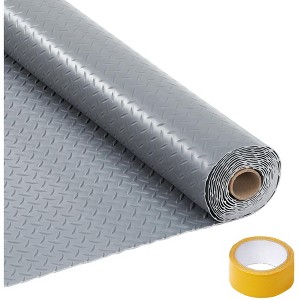 8x20 FT Garage Floor Mat, 2.8Mm Thickened Diamond Plate PVC Garage Flooring Roll, Under Car Parking Mat,Non-Slip Floor Protector Mat for Garage - 1 of 4