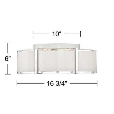 18" Chrome and Glass Drum Modern Ceiling Light