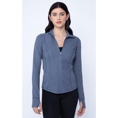 90 Degree By Reflex Womens Citylite Full Zip Jacket with Front Pockets and  Side Bungee Cords - Grisaille - Large