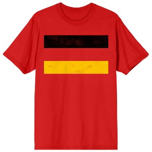 Germany flag on Red Ground Adult Crew Neck Short Sleeve T-shirt - 1 of 3