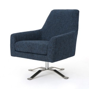 Ailis Modern Swivel Club Chair Indigo - Christopher Knight Home, Blue